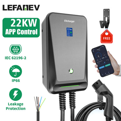 EV Charger Type 2 16A 3 Phase EVSE Wallbox Electric Car Charging Station with 6.1M Cable 11KW IEC 62196-2 for Benz for Audi