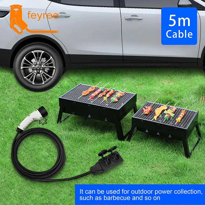 Charger Cable with EU Socket - Outdoor Power Supply Station (Requires V2L Compatible Vehicles)