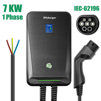 EV Charger Type 2 16A 3 Phase EVSE Wallbox Electric Car Charging Station with 6.1M Cable 11KW IEC 62196-2 for Benz for Audi