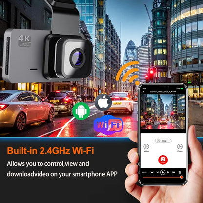 4K Dash Cam For Cars Front and Rear view camera for vehicle WiFi car camera Reverse image car accsesories Car DVR Dashcam