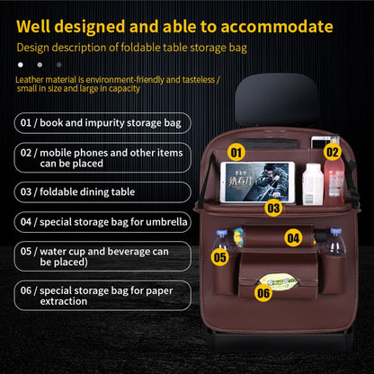 "Premium Car Back Seat Organizer with Foldable Table Tray, Tablet Holder, Tissue Box and Auto Accessories Storage"