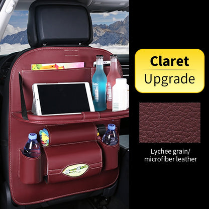 "Premium Car Back Seat Organizer with Foldable Table Tray, Tablet Holder, Tissue Box and Auto Accessories Storage"